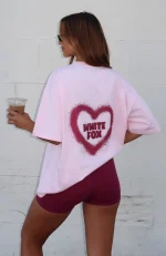 11th Street City Girl At Heart Oversized Strawberry Whip Tee