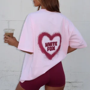 11th Street City Girl At Heart Oversized Strawberry Whip Tee