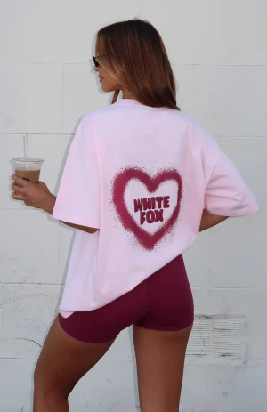 11th Street City Girl At Heart Oversized Strawberry Whip Tee