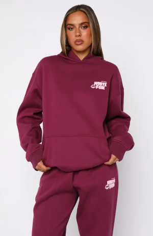 11th Street Sweet Kisses Oversized Hoodie Very Berry-1