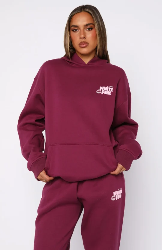 11th Street Sweet Kisses Oversized Hoodie Very Berry-1