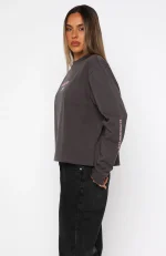 All Around Me Long Sleeve Charcoal Tee-2