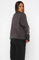 All Around Me Long Sleeve Charcoal Tee-3