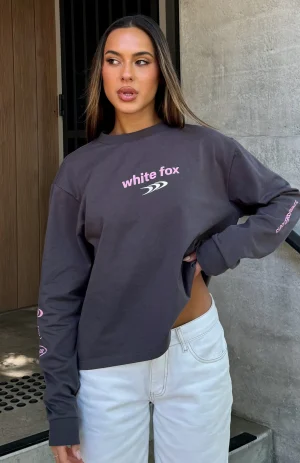 All Around Me Long Sleeve Charcoal Tee