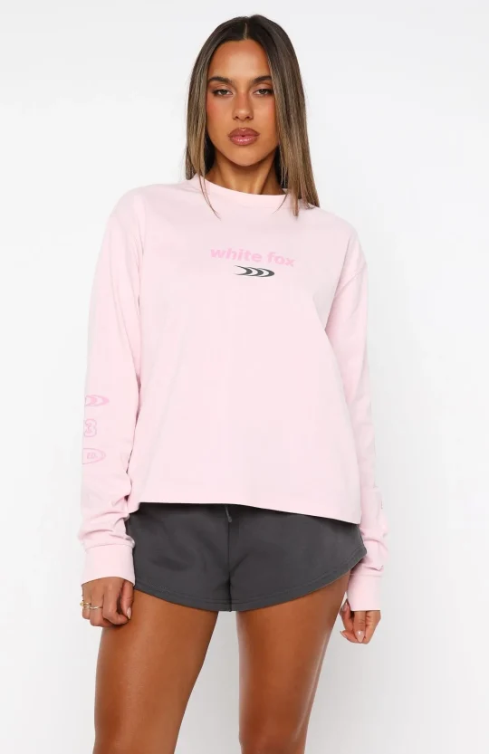 All Around Me Long Sleeve Pink Tee-1