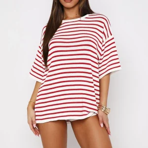 All The Little Things Red Stripe Top-1