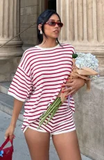 All The Little Things Red Stripe Top