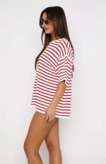 All The Little Things Red Stripe Top-2