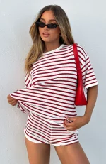 All The Little Things Red Stripe Top-4