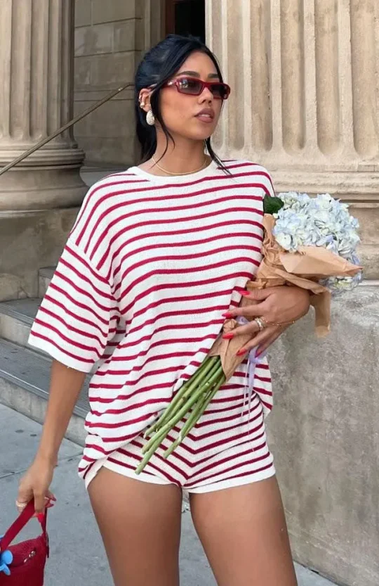 All The Little Things Red Stripe Top