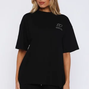 Always Shining Oversized Black Tee-1