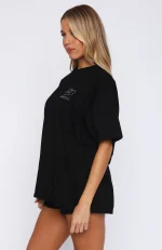 Always Shining Oversized Black Tee-2