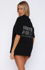 Always Shining Oversized Black Tee-3