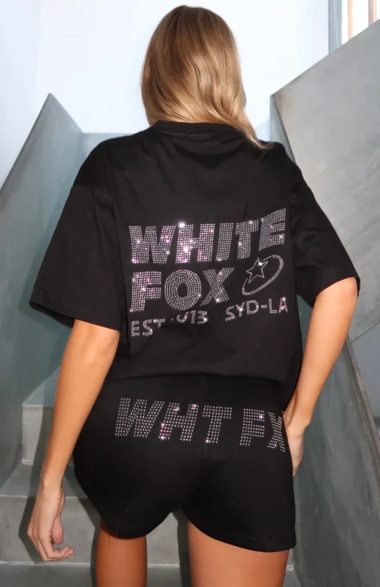 Always Shining Oversized Black Tee