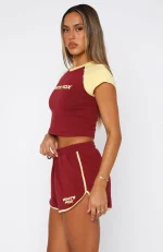 Another Level Relaxed Burgundy Short-2