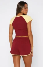 Another Level Relaxed Burgundy Short-3