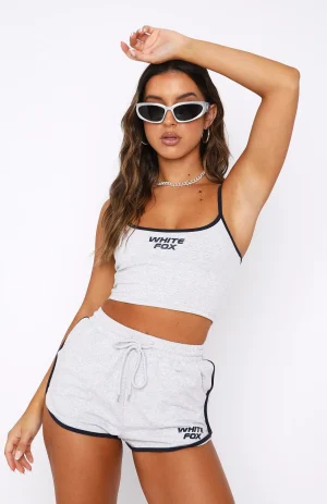 Another Level Relaxed Grey Marle Short-1