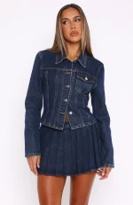 Ayla Denim Jacket Dark Blue-2