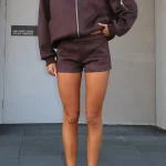 Between Us Faux Suede Chocolate Short