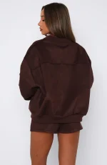 Between Us Faux Suede Chocolate Short-3