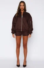 Between Us Faux Suede Chocolate Short-4