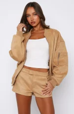 Between Us Faux Suede Honey Short-1