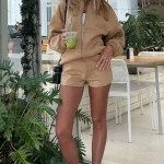 Between Us Faux Suede Honey Short