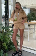 Between Us Faux Suede Honey Short