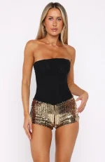 Bold Moves Sequin Gold Short-2
