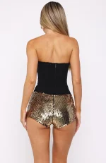 Bold Moves Sequin Gold Short-3