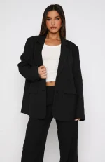Business Casual Blazer Charcoal Pinstripe-1