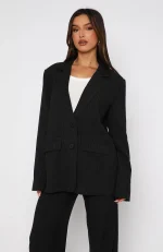 Business Casual Blazer Charcoal Pinstripe-4