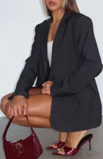 Business Casual Blazer Charcoal Pinstripe-5