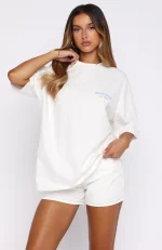 Care For You Oversized White Tee-2