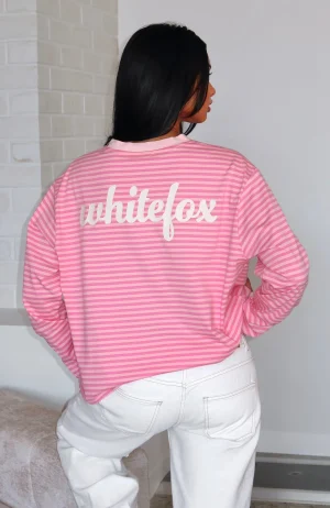 Catch The Drift Long Sleeve Dark Pink-Light Pink Stripe Tee