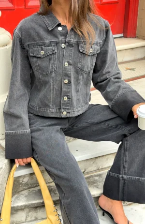 Charlotte Denim Jacket Black Acid