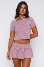 Check The Scores Polo Pink Tee-1