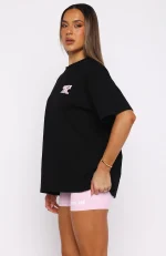 Club 14 Allie Oversized Black Tee-2