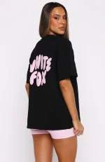 Club 14 Allie Oversized Black Tee-3