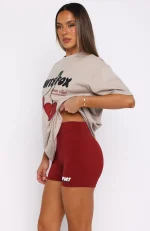Club 14 Peyton Bike Burgundy Short-2