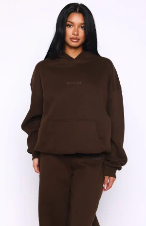 Come A Long Way Oversized Hoodie Chocolate-1