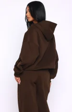 Come A Long Way Oversized Hoodie Chocolate-2