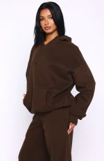 Come A Long Way Oversized Hoodie Chocolate-3