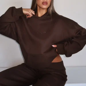 Come A Long Way Oversized Hoodie Chocolate