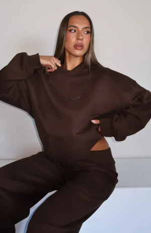 Come A Long Way Oversized Hoodie Chocolate