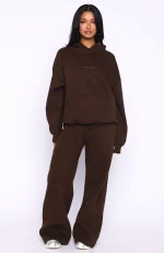 Come A Long Way Oversized Hoodie Chocolate-4
