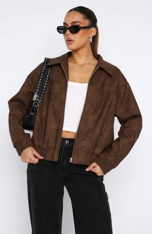 Come Together PU Jacket Chocolate-1