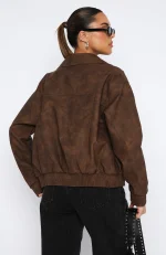 Come Together PU Jacket Chocolate-3