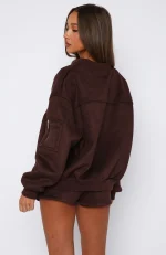 Confidence Level Suede Jacket Chocolate-2
