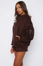 Confidence Level Suede Jacket Chocolate-3